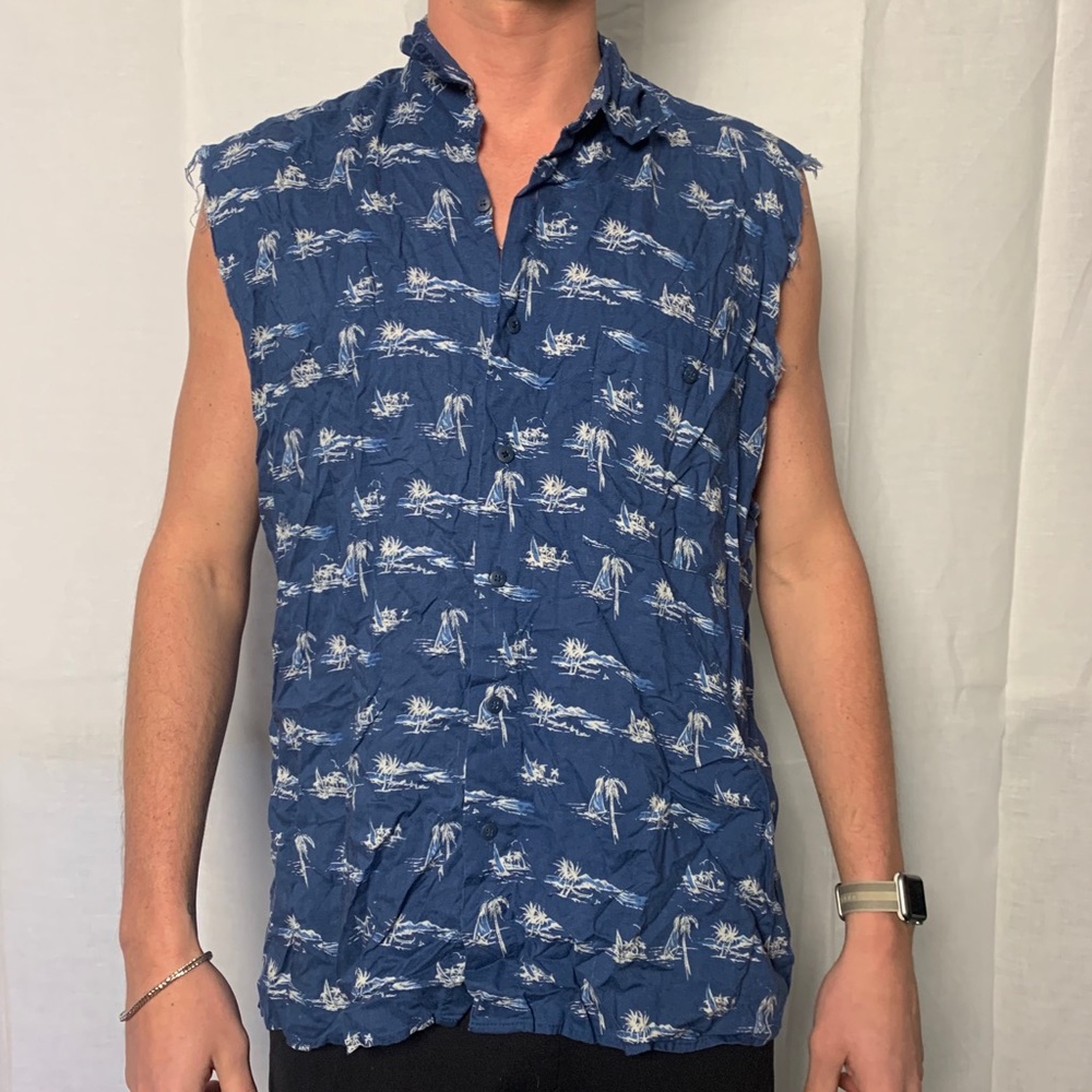 Hawaiian button up tank